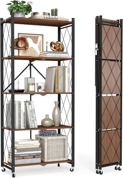 black leopard 5-Tier Foldable Shelf by FoldableStorageShelves