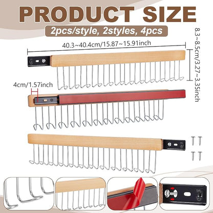 4PCS Valet Rods for Closets 16 Inch Extendable and Pull-Out Wardrobe Pole - Image 2
