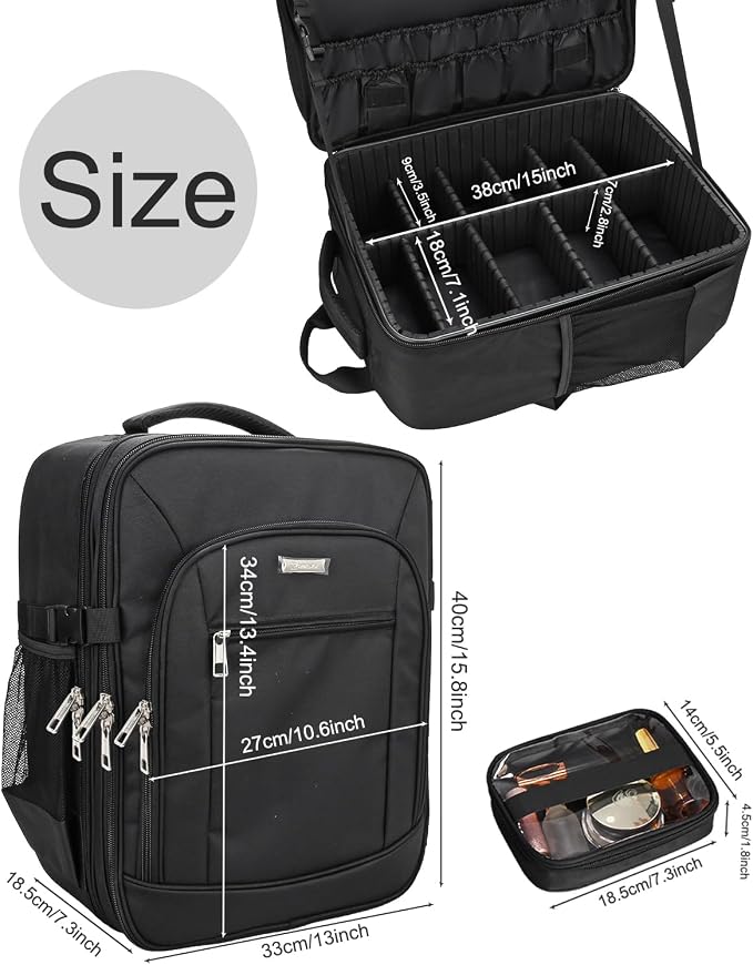 TANTO Makeup Backpack Makeup Artist Bag Professional Extra Large Cosmetic Bag - Image 5