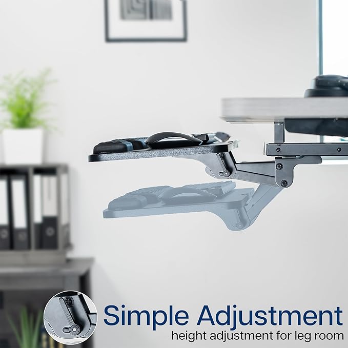 VIVO Premium Adjustable 27 x 11 inch Computer Keyboard and Mouse Platform Tray - Image 7