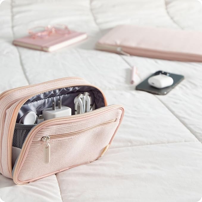 U Brands Dual Zip Corduroy Travel Electronics Organizer, Tech Carry Case - Image 7
