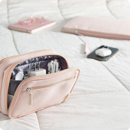 U Brands Dual Zip Corduroy Travel Electronics Organizer, Tech Carry Case - Image 7