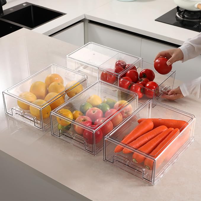 Taiuloo 2 Pack Stackable Refrigerator Organizer Bins - Image 7
