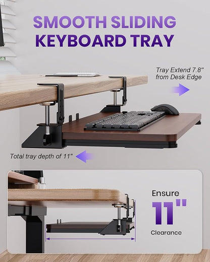 Ergonomic Mouse & Keyboard Tray Under Desk, Pull Out - Image 4