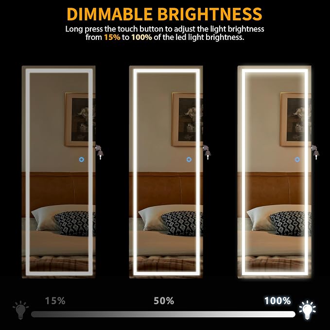 LVSOMT LED Mirror Jewelry Cabinet, Wall/Door Mount Jewelry Armoire Organizer - Image 5