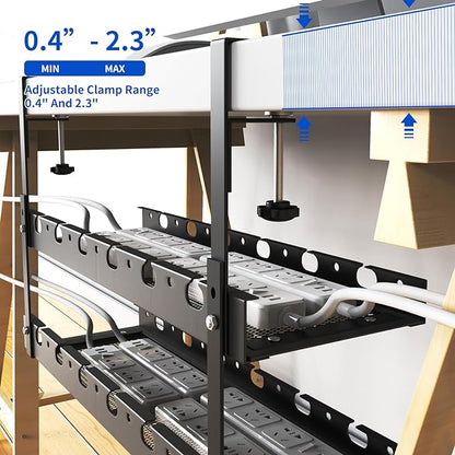 31Inch Extendable Under Desk Cable Management Tray Multi-Model Metal Cable - Image 5