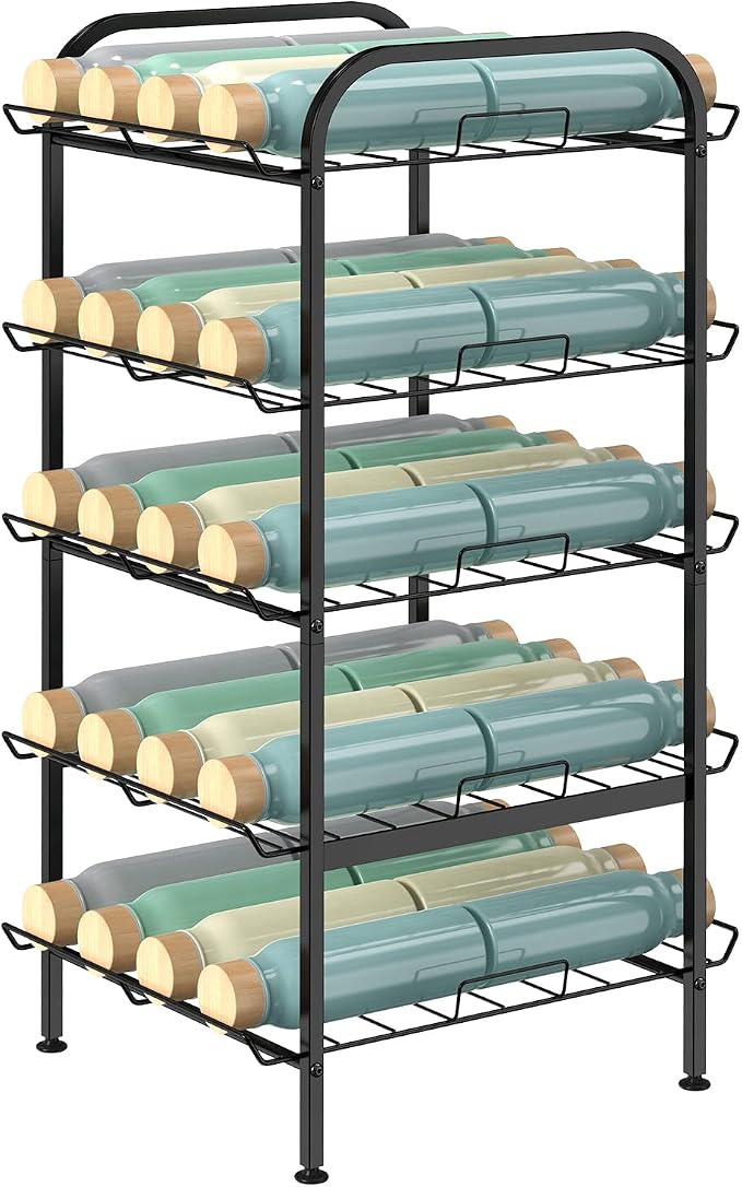 Water Bottle Organizer 5 Tier FreeStanding Water Bottle Storage Shelf - Image 8