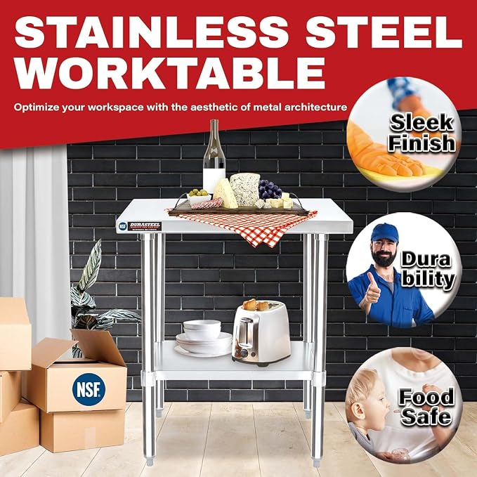 DuraSteel 30x36 Stainless Steel Work Table - Image 4