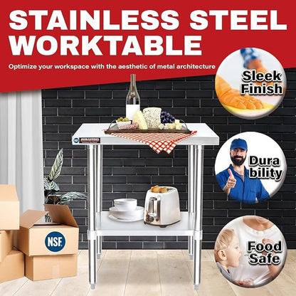 DuraSteel 30x36 Stainless Steel Work Table - Image 4