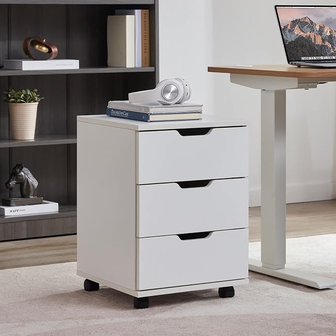 Farini Mobile File Cabinet for Home Office, 3 Drawer Chest Wood, Drawers Unit - Image 2