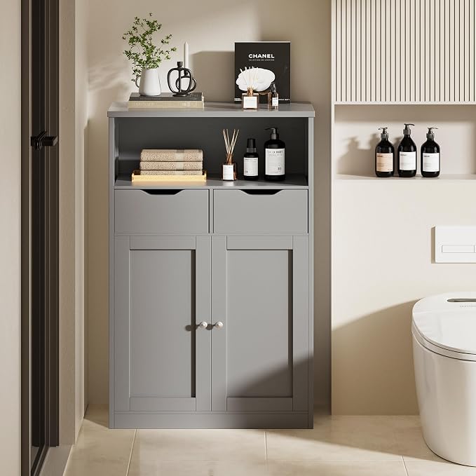 Vongrasig Bathroom Storage Cabinet, 42.5" H Freestanding Floor Cabinet | Wooden - Image 2