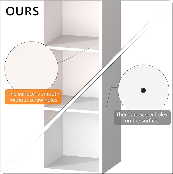 6 Cube Storage Organizer, 6 Tier Vertical Cube Bookcase Freestanding Storage - Image 6