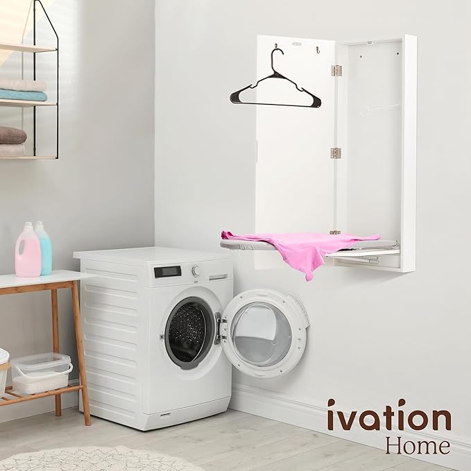 Ivation Wall-Mounted Ironing Board Cabinet, Foldable Ironing Storage Station - Image 7