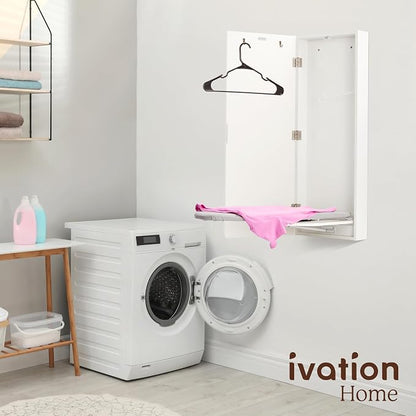 Ivation Wall-Mounted Swivel Ironing Board Cabinet, Foldable Ironing Storage - Image 8