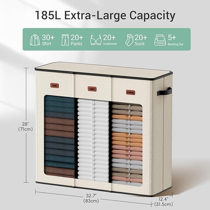 185L Laundry Hamper 3 Section - Image 3