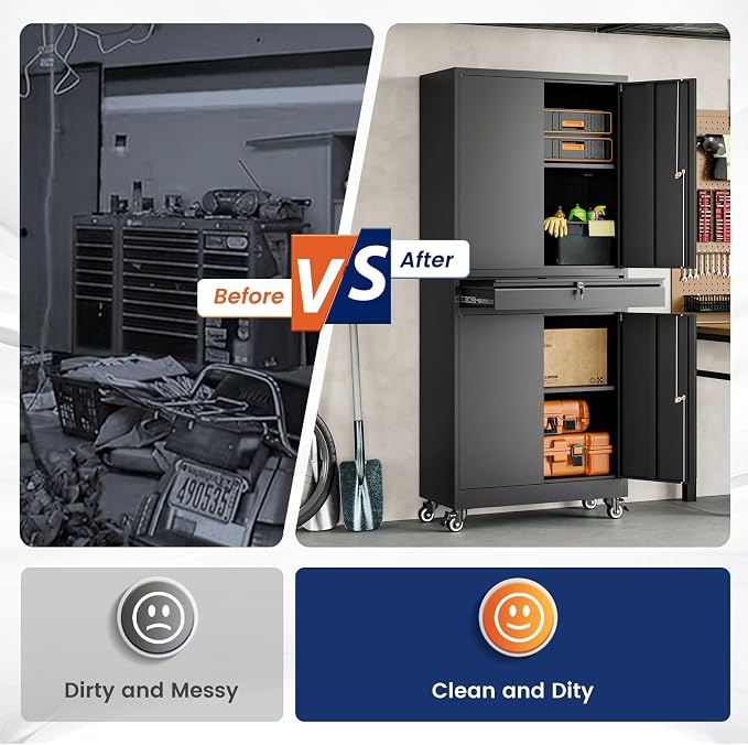 Yizosh Metal Garage Storage Cabinet - Image 7
