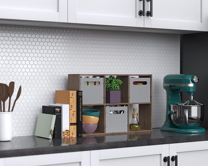 ClosetMaid Mini 6-Cube Desktop or Wall Mount Organizer, Weathered Teak - Image 11