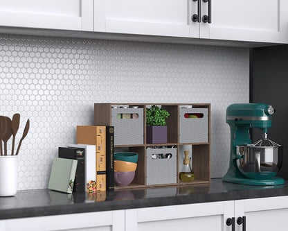 ClosetMaid Mini 6-Cube Desktop or Wall Mount Organizer, Weathered Teak - Image 11