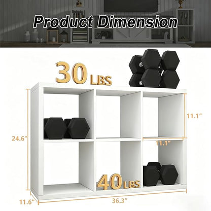 CTESNE【2026 Wooden Thick Frame 6 Cube Storage Organizer Shelf - Image 3