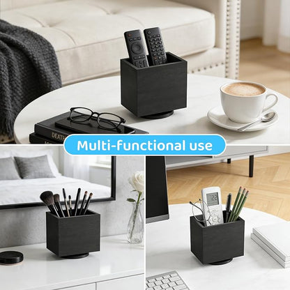 360° Rotating Remote Control Holder, Wooden TV Remote Holder - Image 5