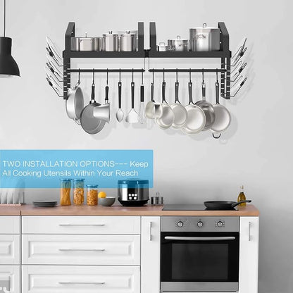X-cosrack Pot Racks Wall Mounted Set of 2, - Image 7