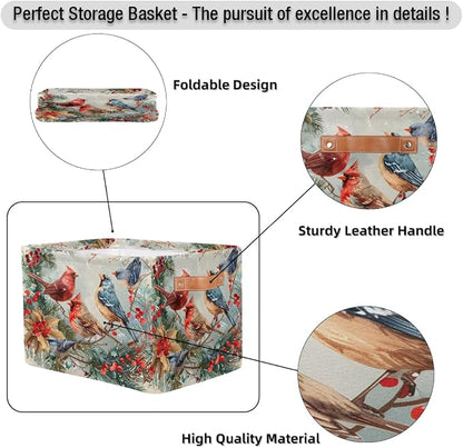 Basket Storage Bins Cardinal Christmas Xmas Rectangle Cube Basket Box Kids - Image 6