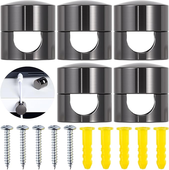 5 Sets Charger Holders for Cords, Adhesive Metal Cord Clips, Cable Management by Unknown