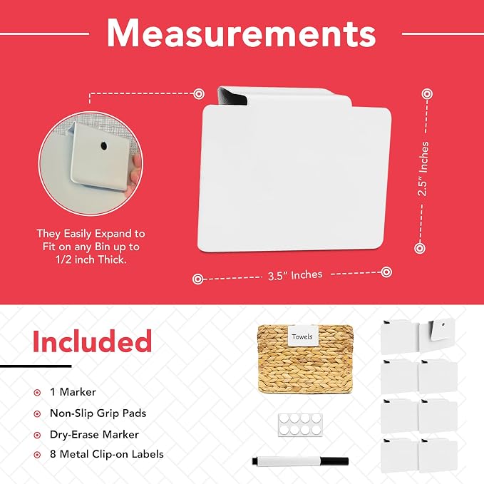 Labels for Storage Bins | Metal Storage Bin Clips - Image 3
