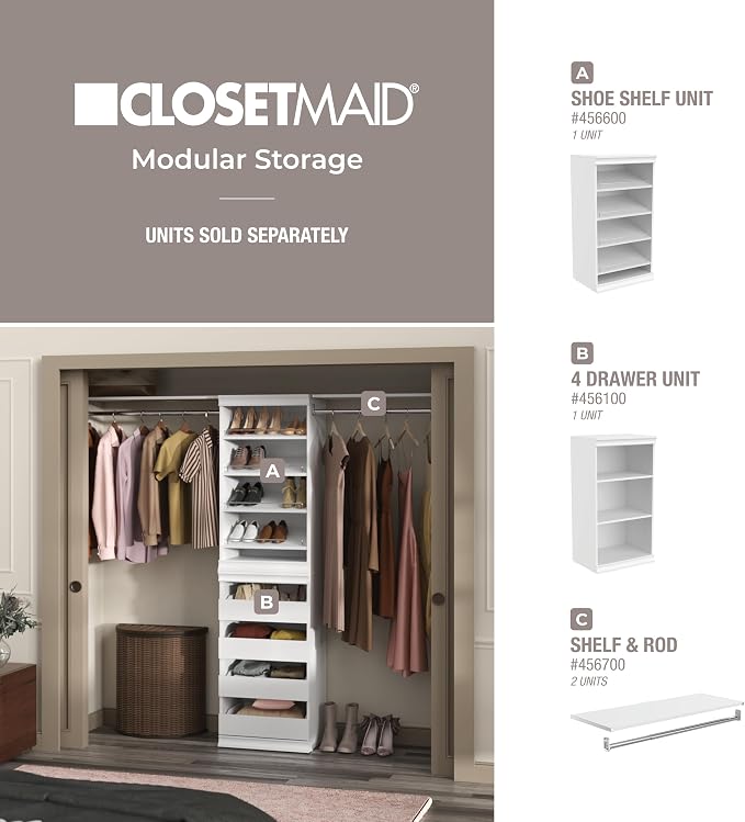 ClosetMaid Modular Closet Collection Shelf and Hang Rod Accessory Kit, 36-Inch - Image 16
