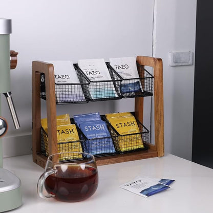HTB 2 Tier Tea Organizer for Tea Bags, Tea Bag Holder - Image 9