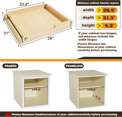 Pull Out Cabinet Organizer, Soft Close Slide Out Wooden Pull out Drawers - Image 3