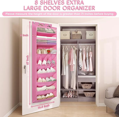 FENTEC 1 Pack 8 Shelves Over The Door Shoe Organizer, Shoe Rack - Image 2