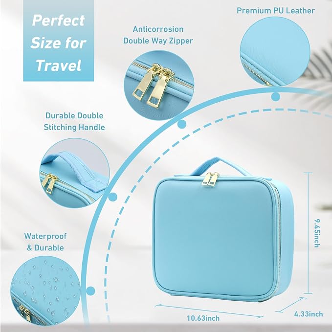 Makeup Organizer Bag with Mirror, Lighted Travel Makeup Bag 3 Colors Modes - Image 2