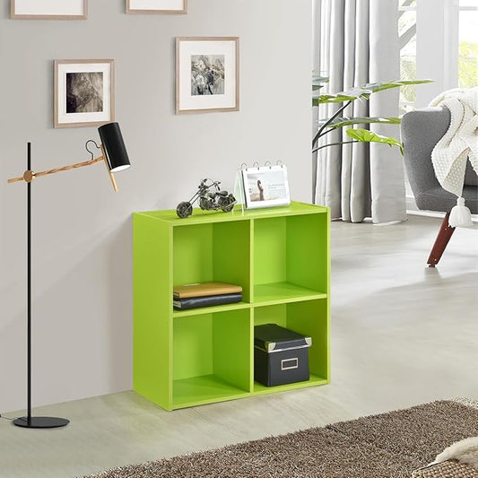 KB Designs - Green 4 Cube Storage Organizer Book Shelf, Toy Storage Organizer by KB+Designs