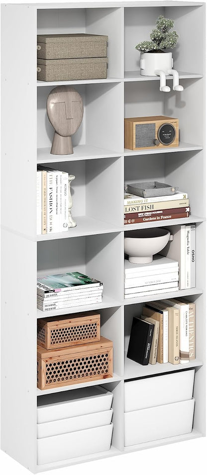 Furinno Basic Book Shelf, 12-Cube Bookshelf, Bookcase by Furinno-FitsYourSpaceFitsYourBudget