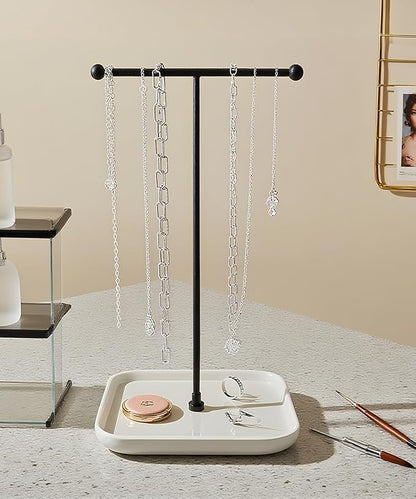 VROOMIUM Necklace Holder- Ceramic Base 1ft Height Jewelry Organizer Stand - Image 7