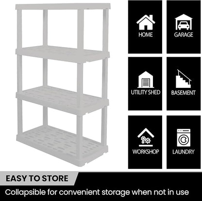 Oskar 4‑Tier Heavy‑Duty Plastic Storage Shelves – Tool‑Free, Interlocking - Image 5