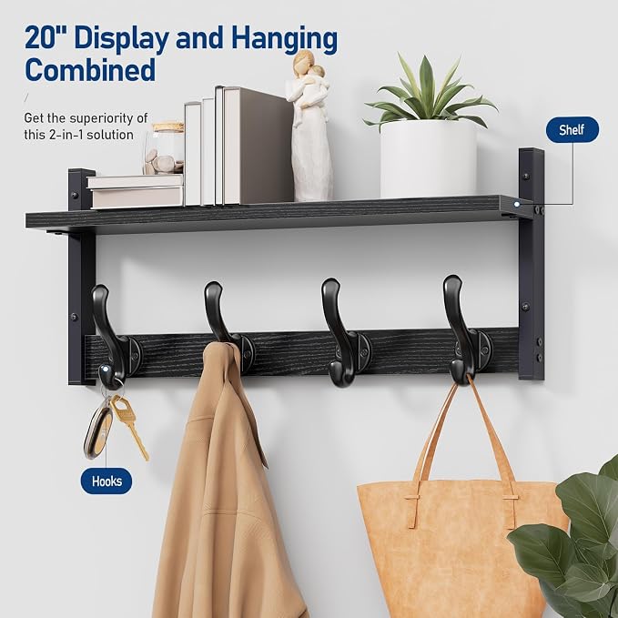 Tatub 20" Rustic Coat Rack Wall Mount - Image 2