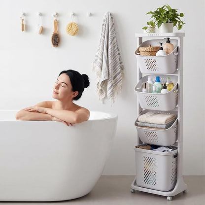 4-Tier Laundry Hamper Cart - Image 6