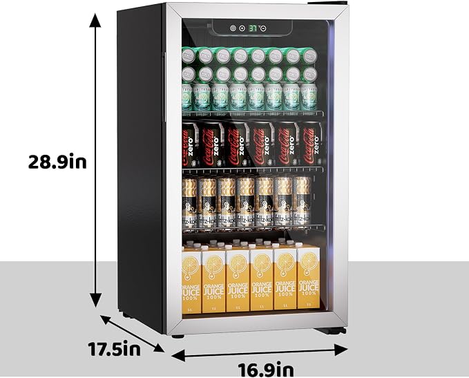 3.0 Cu.ft Beverage Refrigerator Cooler, 105 Can Mini Fridge - Image 3
