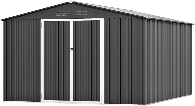 10 x 12 FT Outdoor Storage Shed, Heavy Duty Metal Shed - Image 8