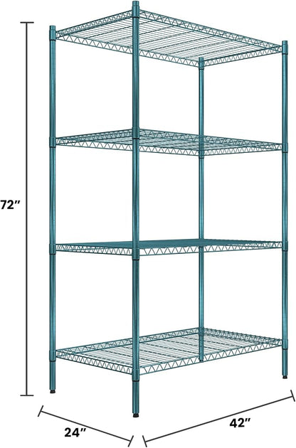 Quantum Storage Systems RWR72-2442LDP Adjustable Wire Green Epoxy 4 Shelves 72" - Image 2