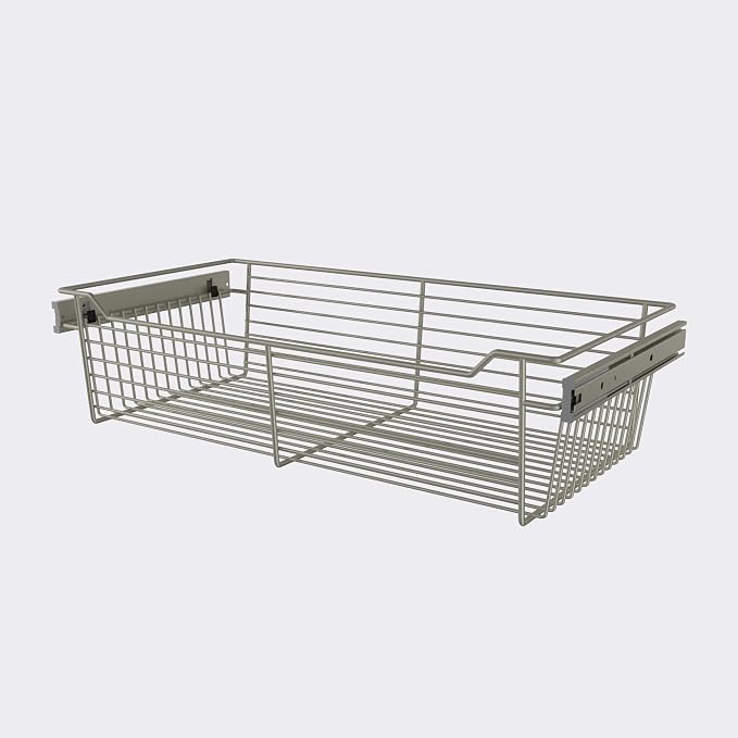 Classic 30" Closet Wire Basket in Satin Metal by CustomClosets