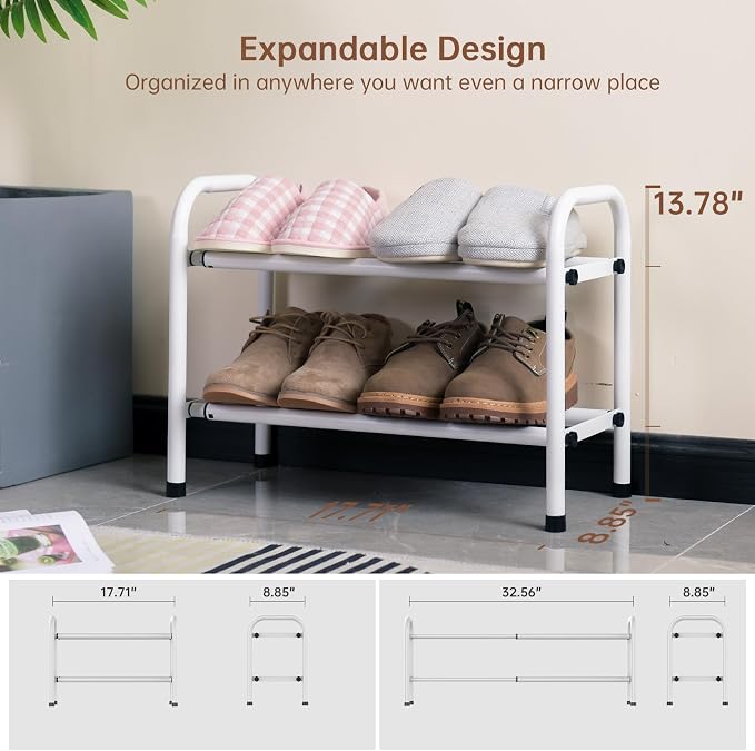 Gonfoam Expandable 2-Tier Shoe Rack - Image 4