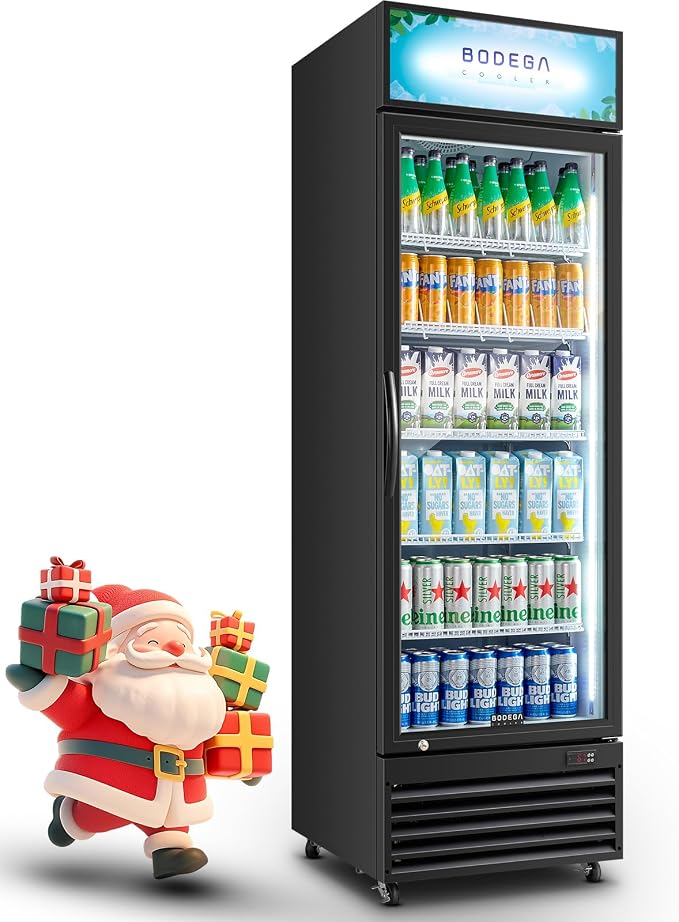 BODEGACOOLER Commercial Merchandiser Refrigerator, 15.5Cu. Ft Glass Door by BODEGA