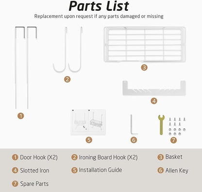 KES Over The Door Ironing Board Holder, Ironing Board Hanger Over Door Organizer - Image 9