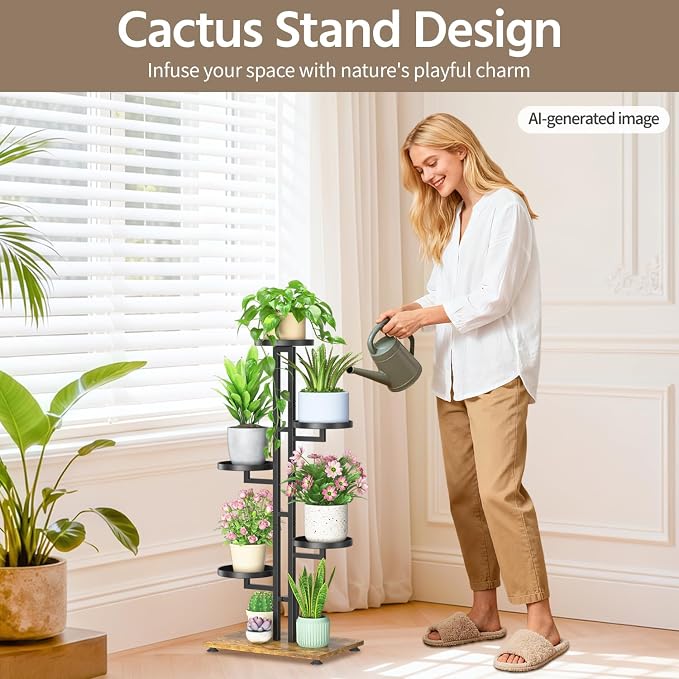 LASZOLA Black 5 Tiered Plant Stand Indoors Heavy Duty Metal Rack, Sturdy Multi - Image 2