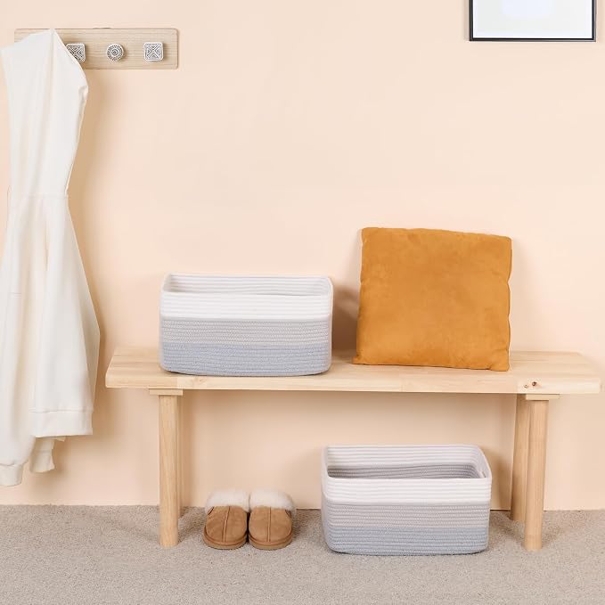 Large Storage Baskets for Organizing, Closet Shelf Baskets for Clothes Blanket - Image 6