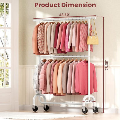 Heavy Duty Clothes Rack Load 600 LBS, Rolling Clothing Rack - Image 2