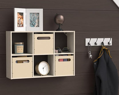 ClosetMaid 5430 Mini 6-Cube Desktop or Wall Mount Organizer, Bleached Walnut - Image 9